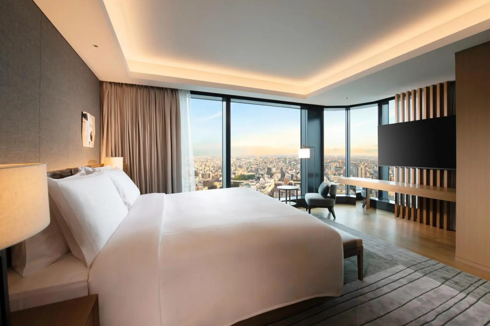 Stylish bedroom with a view at Conrad Nagoya