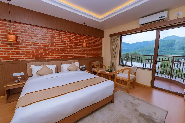Habitación deluxe de Temple Himalaya Hotel & Spa con vista a la montaña
