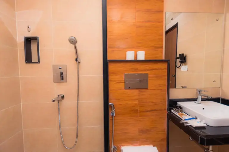 Temple Himalaya Hotel & Spa stylish shower area